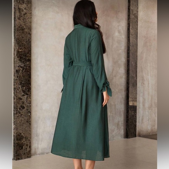 Shein Green Button-Up Dress Size 1X - Picture 4 of 11